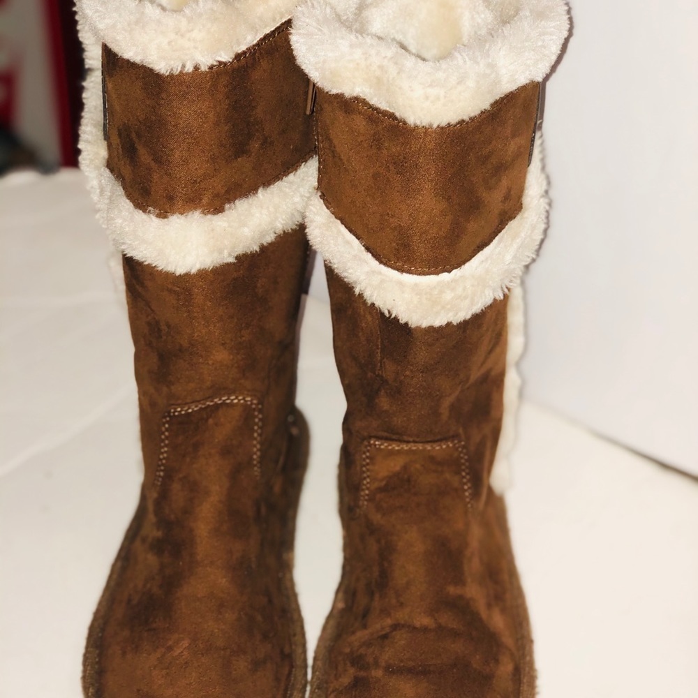 Micheal kors Lil Alina little girls fur trim boots
